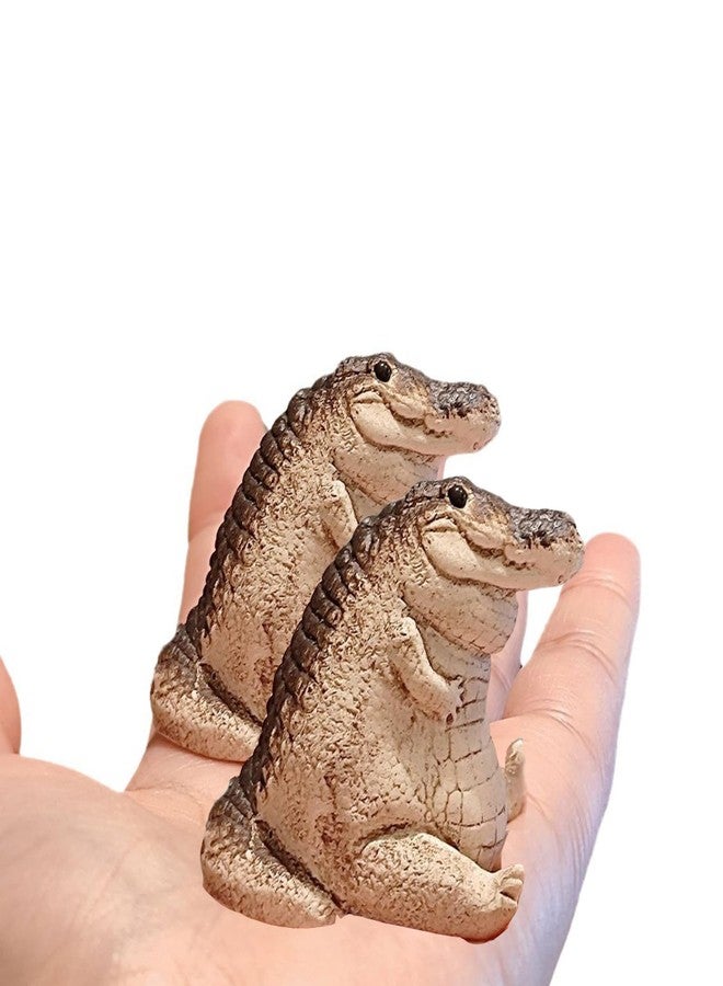 KnocKconK Small Crocodile Fish Tank Decorations, Cute Lively Crocodile Aquarium Decoration, Animal Fish Tank Display Decor,Ornamen Artificial Resin Accessories 2 Pack - Image 1